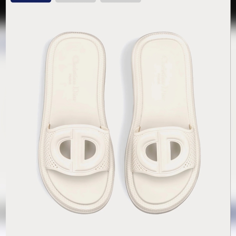 $720 Dior AUTHENTIC Rubber Dioriviera DClub Slide Sandals White EU 37 US 7 BNIB - Picture 3 of 11